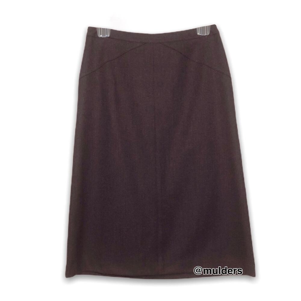 Theory Gray Wool Blend Office Work Career A-line Capsule Skirt Size 0